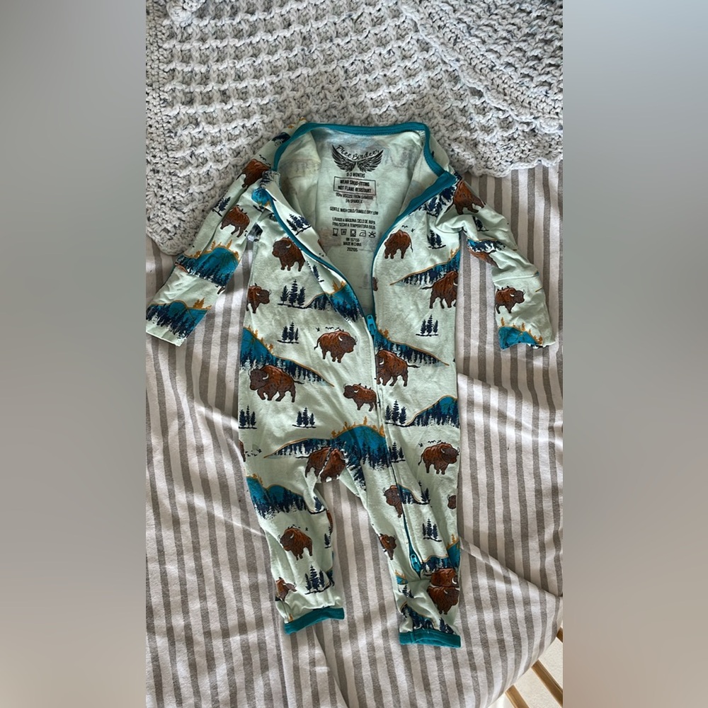 Buffalo Print Bamboo Kids One Piece Pajama